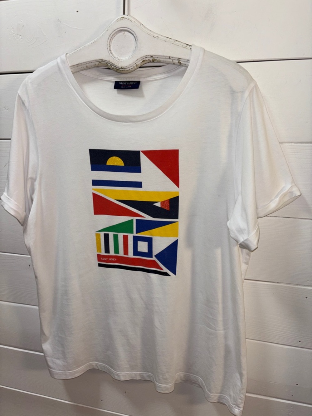 SAINT JAMES White Graphic Tee XL - Picture 4 of 8